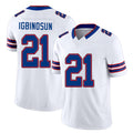 Buffalo #21 Igbinosun Player Football V Neck Short Sleeve White Jersey Davison For Men Youth Women Gift
