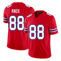 Buffalo #88 Knox Player Football V Neck Short Sleeve Red Jersey Dawson For Men Youth Women Gift