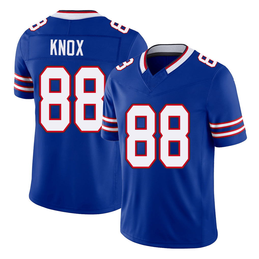 Buffalo #88 Knox Player Football V Neck Short Sleeve Royal Jersey Dawson For Men Youth Women Gift