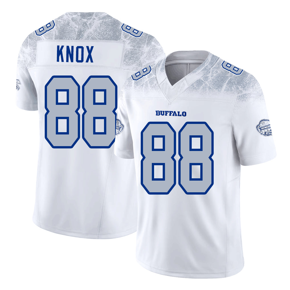 Buffalo #88 Knox Player Football V Neck Short Sleeve White Jersey Dawson For Men Youth Women Gift