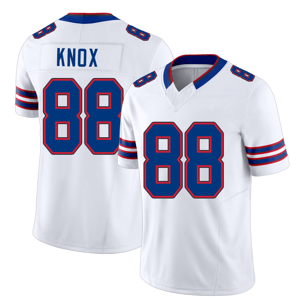 Buffalo #88 Knox Player Football V Neck Short Sleeve White Jersey Dawson For Men Youth Women Gift