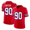 Buffalo #90 Carter Player Football V Neck Short Sleeve Red Jersey DeWayne For Men Youth Women Gift