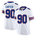 Buffalo #90 Carter Player Football V Neck Short Sleeve White Jersey DeWayne For Men Youth Women Gift