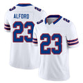 Buffalo #23 Alford Player Football V Neck Short Sleeve White Jersey Dee For Men Youth Women Gift