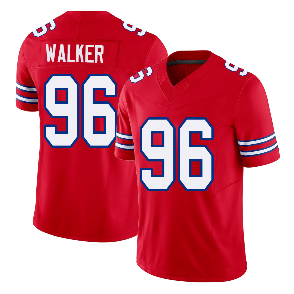 Buffalo #96 Walker Player Football V Neck Short Sleeve Red Jersey Deone For Men Youth Women Gift
