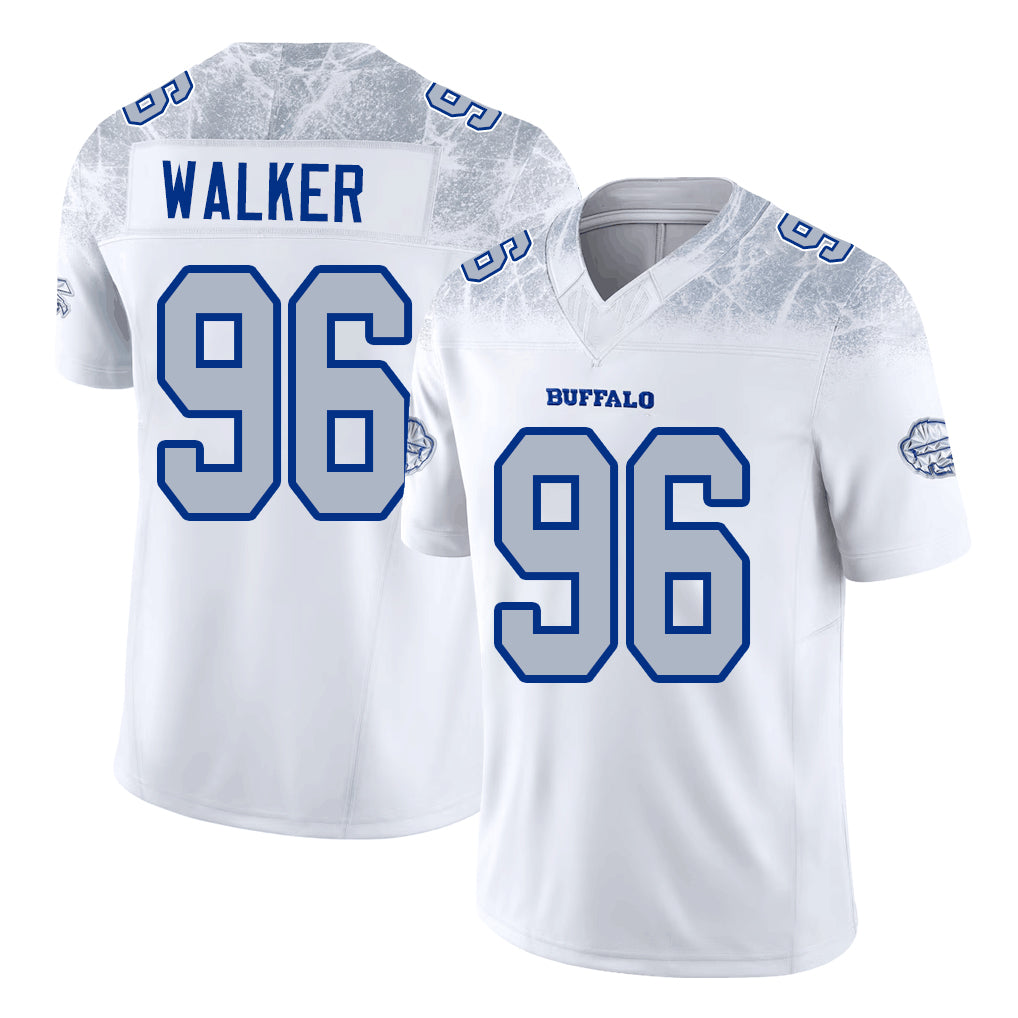Buffalo #96 Walker Player Football V Neck Short Sleeve White Jersey Deone For Men Youth Women Gift