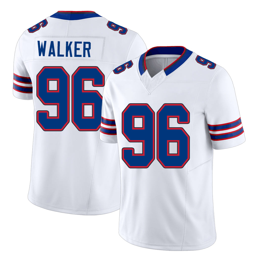 Buffalo #96 Walker Player Football V Neck Short Sleeve White Jersey Deone For Men Youth Women Gift