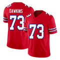Buffalo #73 Dawkins Player Football V Neck Short Sleeve Red Jersey Dion For Men Youth Women Gift