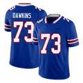 Buffalo #73 Dawkins Player Football V Neck Short Sleeve Royal Jersey Dion For Men Youth Women Gift