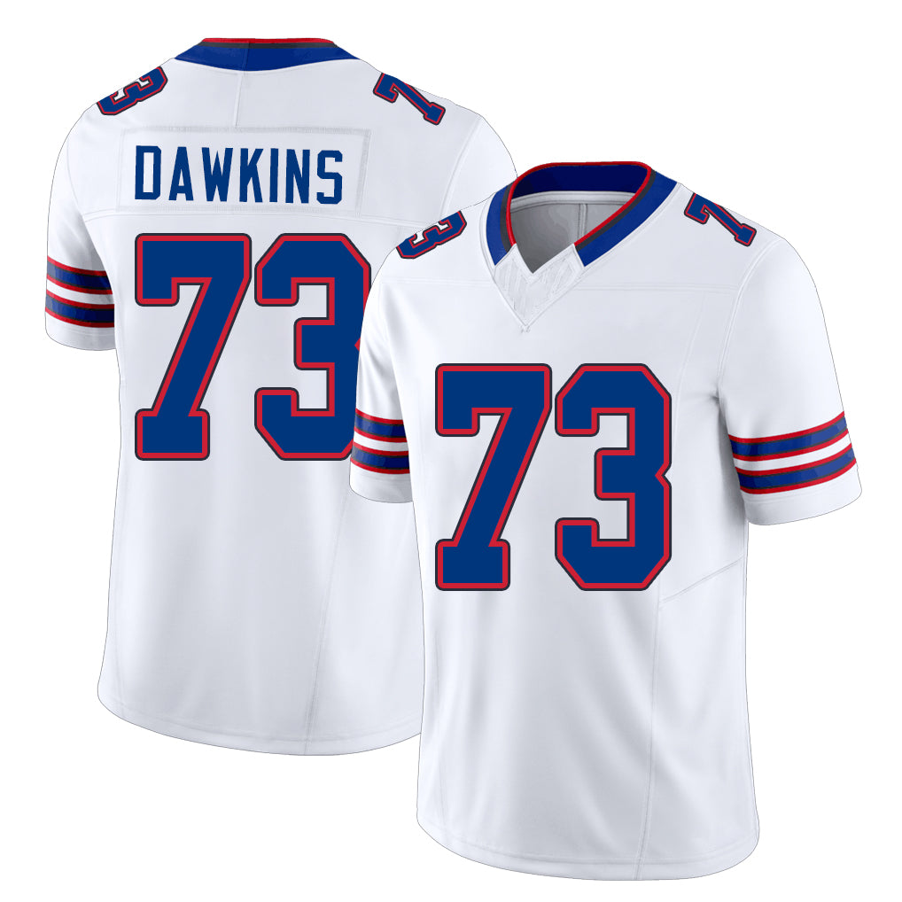 Buffalo #73 Dawkins Player Football V Neck Short Sleeve White Jersey Dion For Men Youth Women Gift