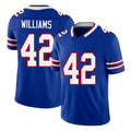 Buffalo #42 Williams Player Football V Neck Short Sleeve Royal Jersey Dorian For Men Youth Women Gift