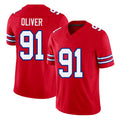 Buffalo #91 Oliver Player Football V Neck Short Sleeve Red Jersey Ed For Men Youth Women Gift