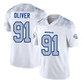 Buffalo #91 Oliver Player Football V Neck Short Sleeve White Jersey Ed For Men Youth Women Gift