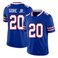 Buffalo #20 Gore Jr. Player Football V Neck Short Sleeve Royal Jersey Frank For Men Youth Women Gift