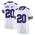 Buffalo #20 Gore Jr. Player Football V Neck Short Sleeve White Jersey Frank For Men Youth Women Gift