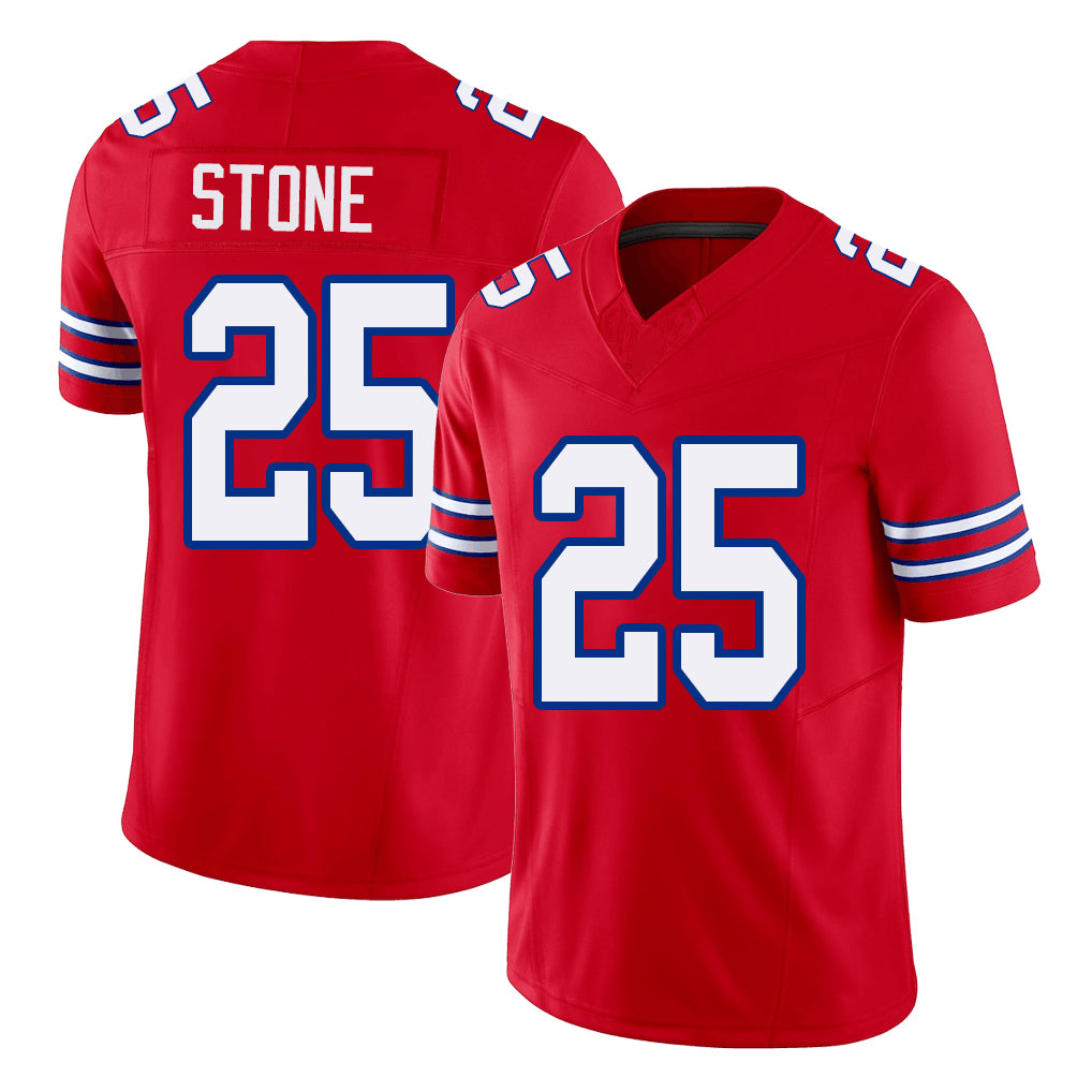 Buffalo #25 Stone Player Football V Neck Short Sleeve Red Jersey Geno For Men Youth Women Gift