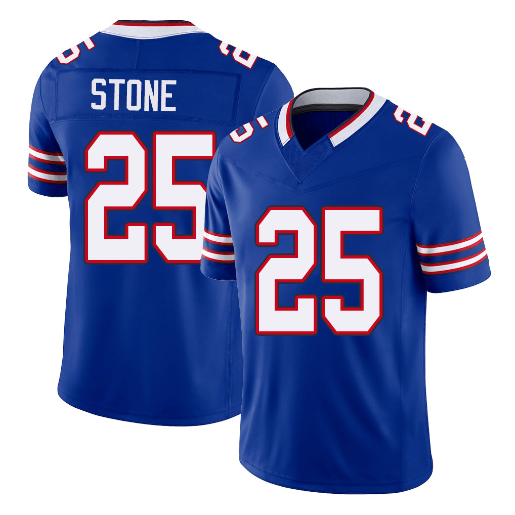 Buffalo #25 Stone Player Football V Neck Short Sleeve Royal Jersey Geno For Men Youth Women Gift