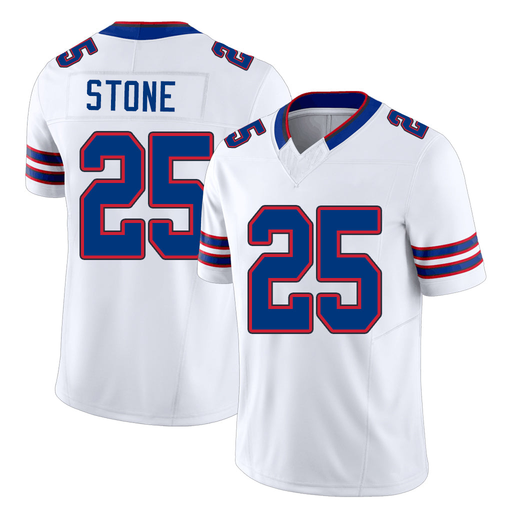 Buffalo #25 Stone Player Football V Neck Short Sleeve White Jersey Geno For Men Youth Women Gift