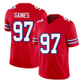 Buffalo #97 Gaines Player Football V Neck Short Sleeve Red Jersey Greg For Men Youth Women Gift