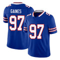 Buffalo #97 Gaines Player Football V Neck Short Sleeve Royal Jersey Greg For Men Youth Women Gift