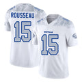 Buffalo #15 Rousseau Player Football V Neck Short Sleeve White Jersey Greg For Men Youth Women Gift