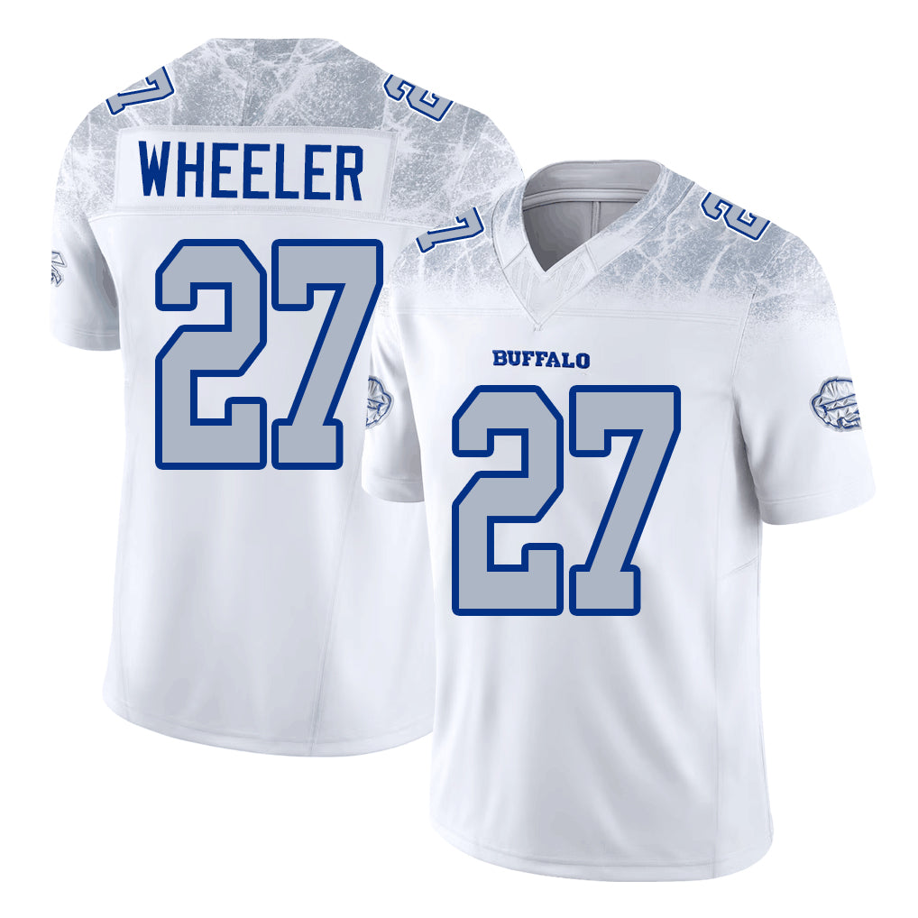 Buffalo #27 Wheeler Player Football V Neck Short Sleeve White Jersey Ian For Men Youth Women Gift