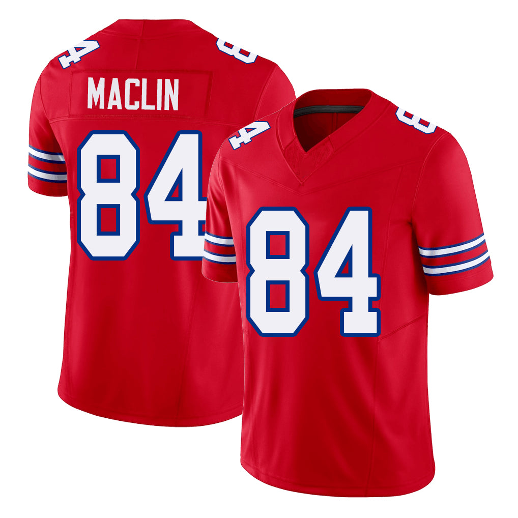 Buffalo #84 Maclin Player Football V Neck Short Sleeve Red Jersey Ja'Mori For Men Youth Women Gift