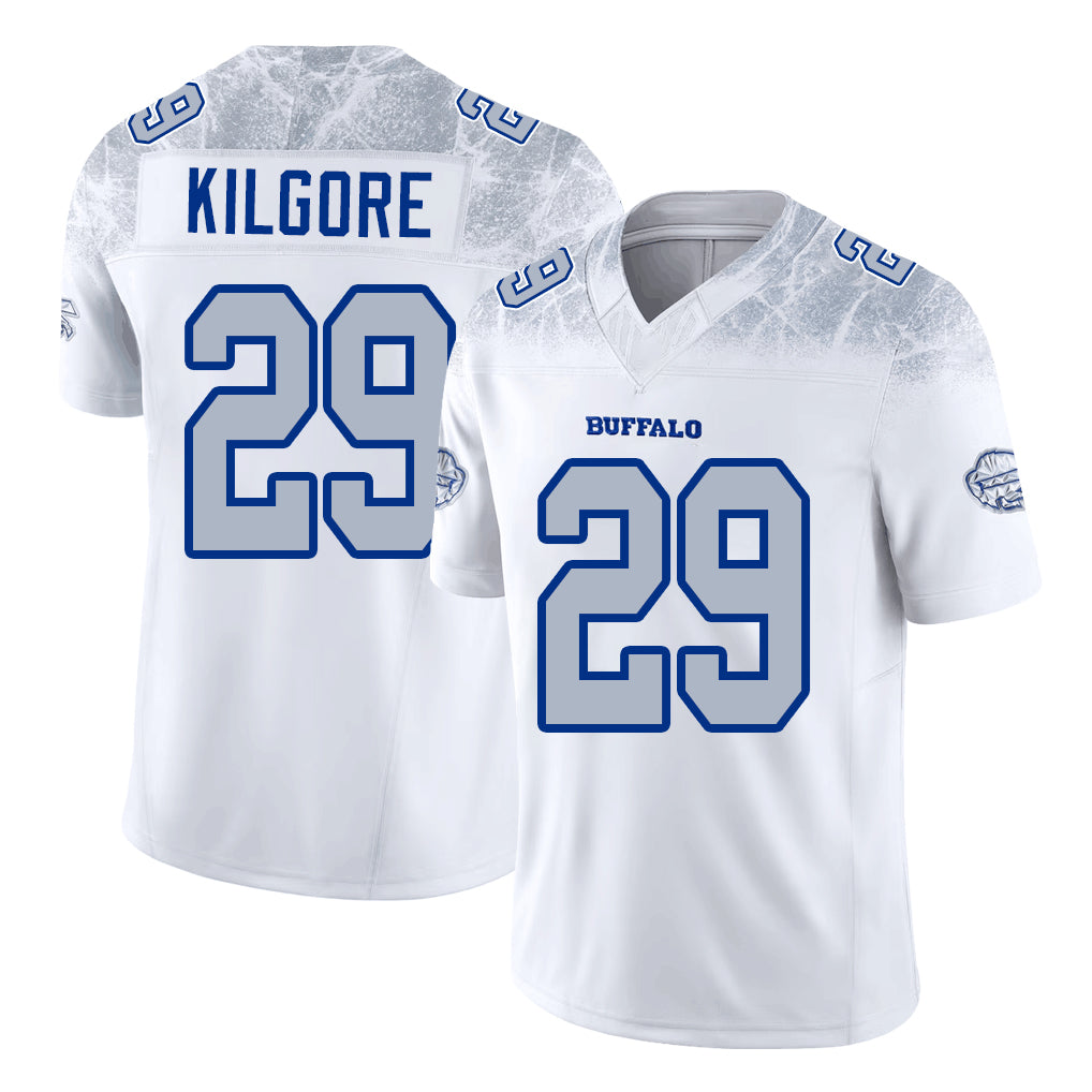 Buffalo #29 Kilgore Player Football V Neck Short Sleeve White Jersey Jalon For Men Youth Women Gift
