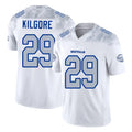 Buffalo #29 Kilgore Player Football V Neck Short Sleeve White Jersey Jalon For Men Youth Women Gift