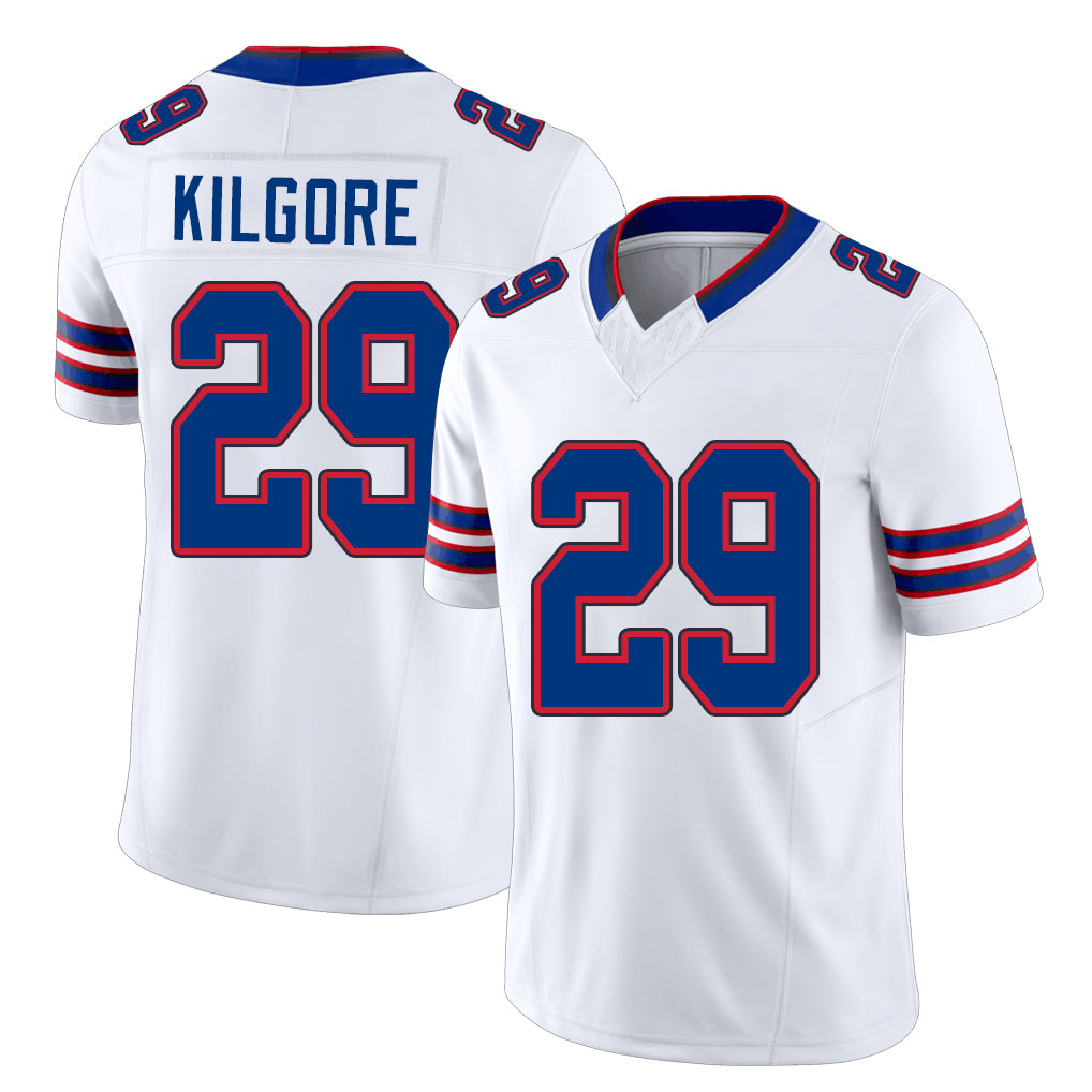 Buffalo #29 Kilgore Player Football V Neck Short Sleeve White Jersey Jalon For Men Youth Women Gift