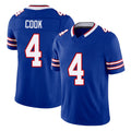 Buffalo #4 Cook Player Football V Neck Short Sleeve Royal Jersey James For Men Youth Women Gift