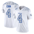 Buffalo #4 Cook Player Football V Neck Short Sleeve White Jersey James For Men Youth Women Gift