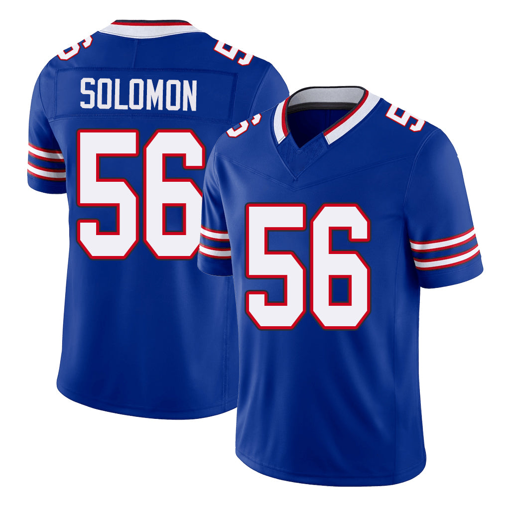 Buffalo #56 Solomon Player Football V Neck Short Sleeve Royal Jersey Javon For Men Youth Women Gift