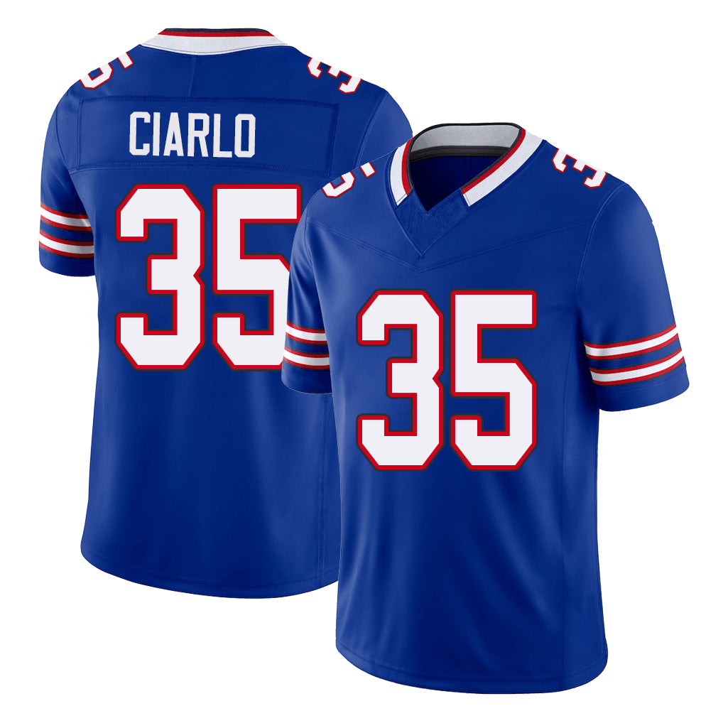 Buffalo #35 Ciarlo Player Football V Neck Short Sleeve Royal Jersey Jimmy For Men Youth Women Gift