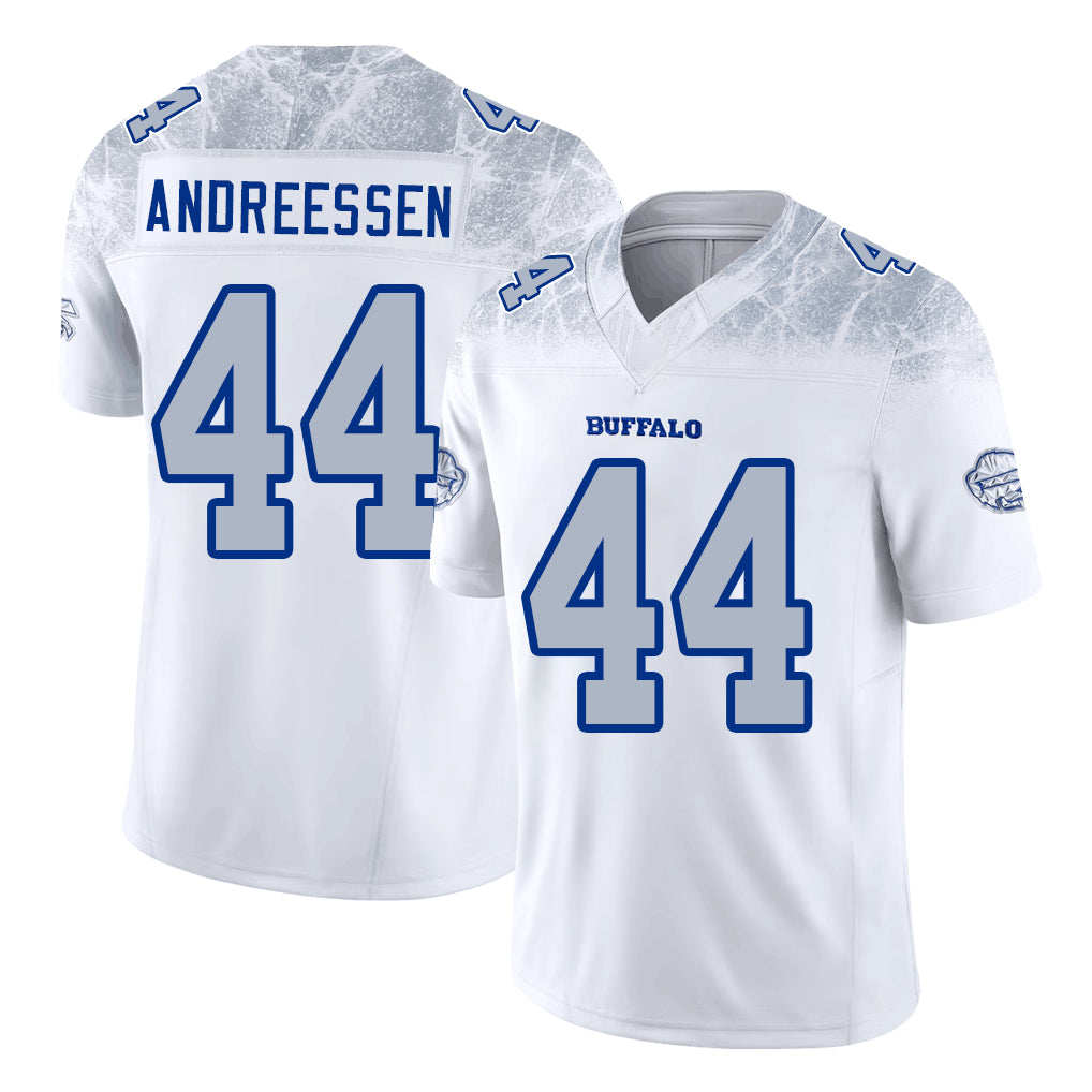 Buffalo #44 Andreessen Player Football V Neck Short Sleeve White Jersey Joe For Men Youth Women Gift