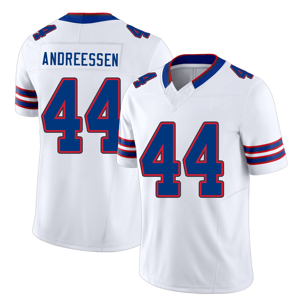 Buffalo #44 Andreessen Player Football V Neck Short Sleeve White Jersey Joe For Men Youth Women Gift