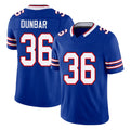Buffalo #36 Dunbar Player Football V Neck Short Sleeve Royal Jersey Jordan For Men Youth Women Gift