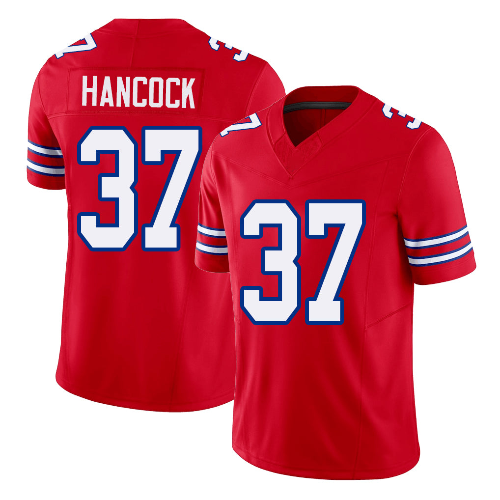 Buffalo #37 Hancock Player Football V Neck Short Sleeve Red Jersey Jordan For Men Youth Women Gift