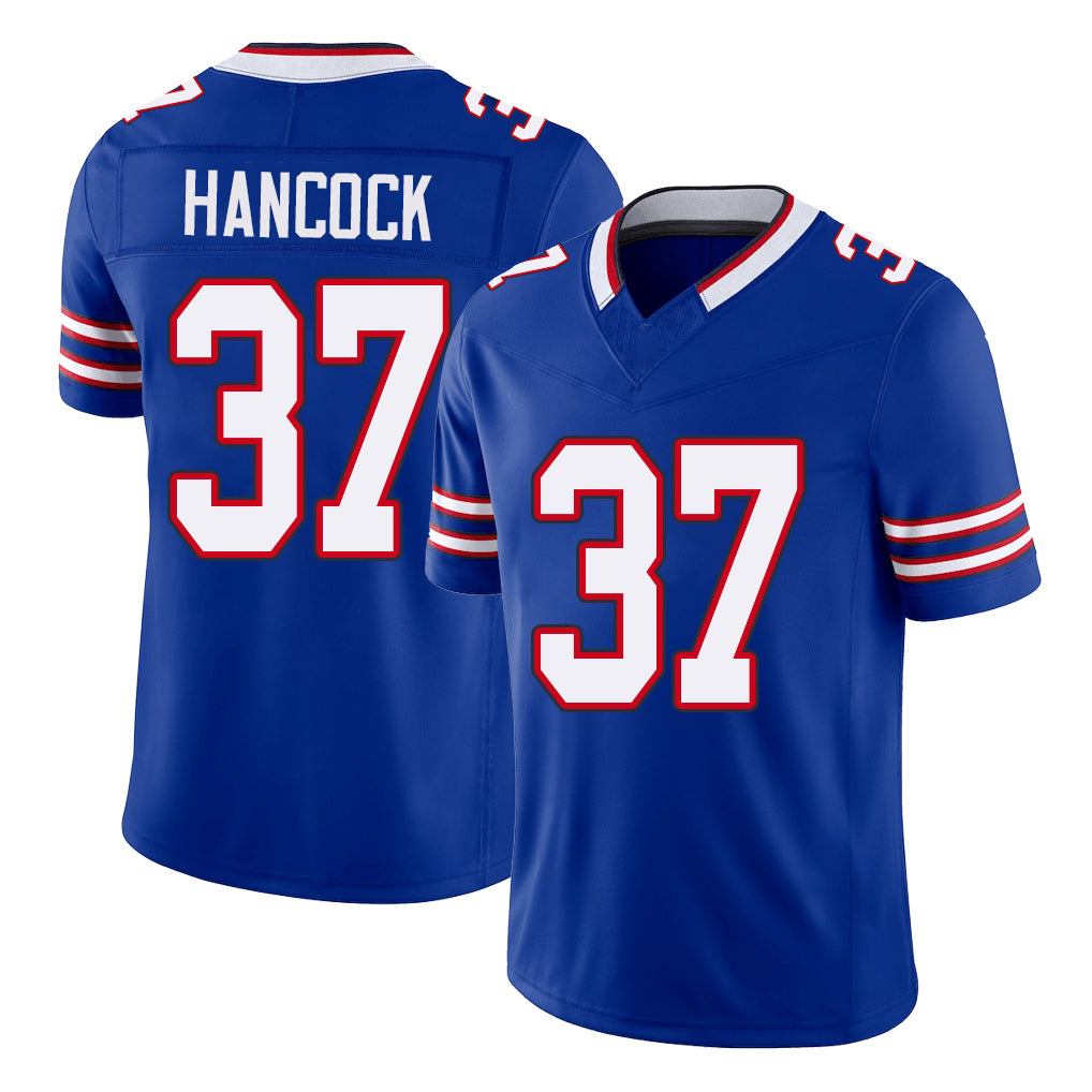 Buffalo #37 Hancock Player Football V Neck Short Sleeve Royal Jersey Jordan For Men Youth Women Gift