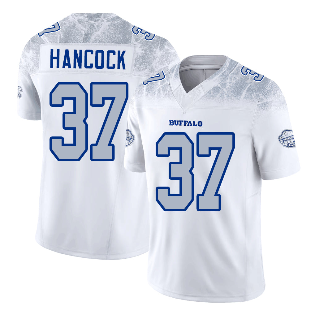 Buffalo #37 Hancock Player Football V Neck Short Sleeve White Jersey Jordan For Men Youth Women Gift