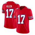 Buffalo #17 Allen Player Football V Neck Short Sleeve Red Jersey Josh For Men Youth Women Gift