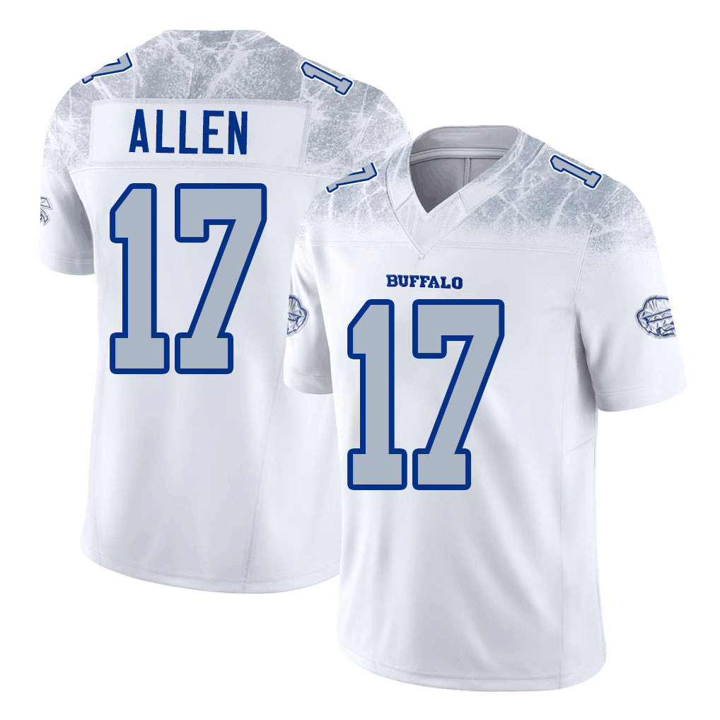 Buffalo #17 Allen Player Football V Neck Short Sleeve White Jersey Josh For Men Youth Women Gift