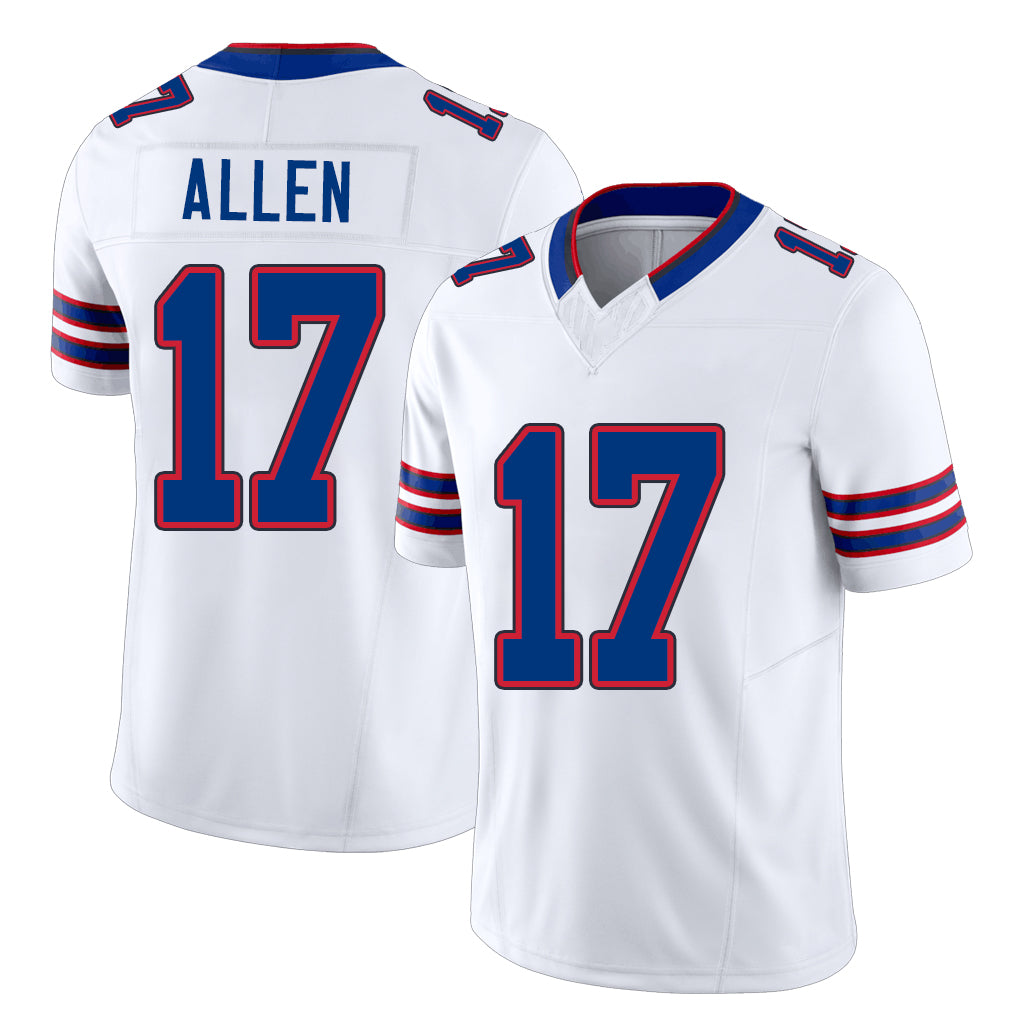 Buffalo #17 Allen Player Football V Neck Short Sleeve White Jersey Josh For Men Youth Women Gift
