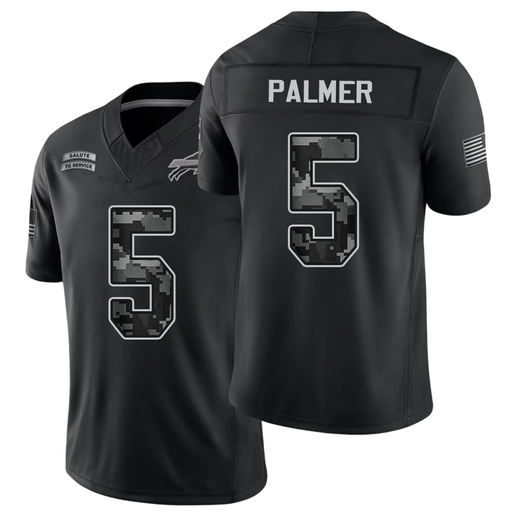 Buffalo #5 Palmer Player Football V Neck Short Sleeve Black Jersey Josh For Men Youth Women Gift