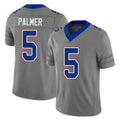 Buffalo #5 Palmer Player Football V Neck Short Sleeve Gray Jersey Josh For Men Youth Women Gift