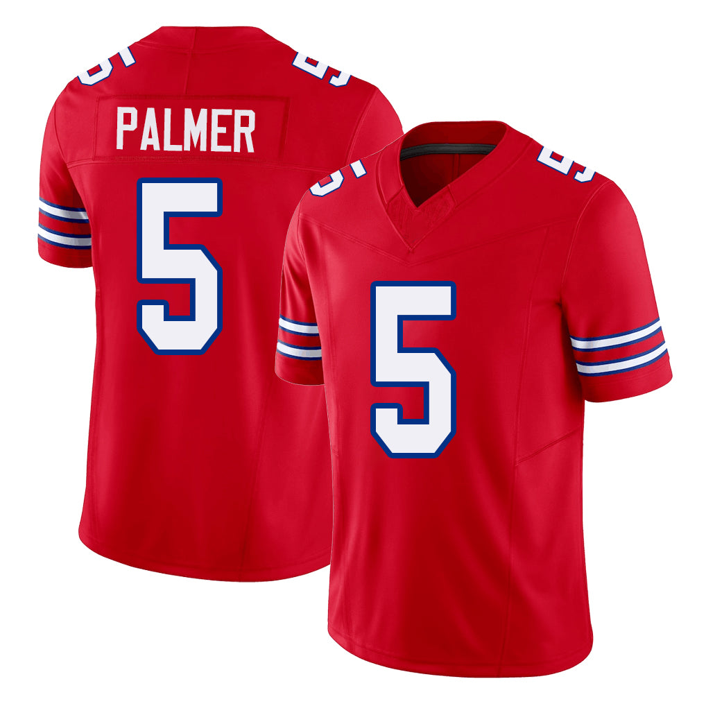 Buffalo #5 Palmer Player Football V Neck Short Sleeve Red Jersey Josh For Men Youth Women Gift