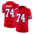 Buffalo #74 Bowry Player Football V Neck Short Sleeve Red Jersey Jude For Men Youth Women Gift