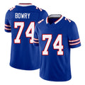 Buffalo #74 Bowry Player Football V Neck Short Sleeve Royal Jersey Jude For Men Youth Women Gift