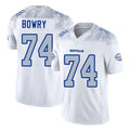 Buffalo #74 Bowry Player Football V Neck Short Sleeve White Jersey Jude For Men Youth Women Gift