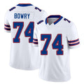 Buffalo #74 Bowry Player Football V Neck Short Sleeve White Jersey Jude For Men Youth Women Gift